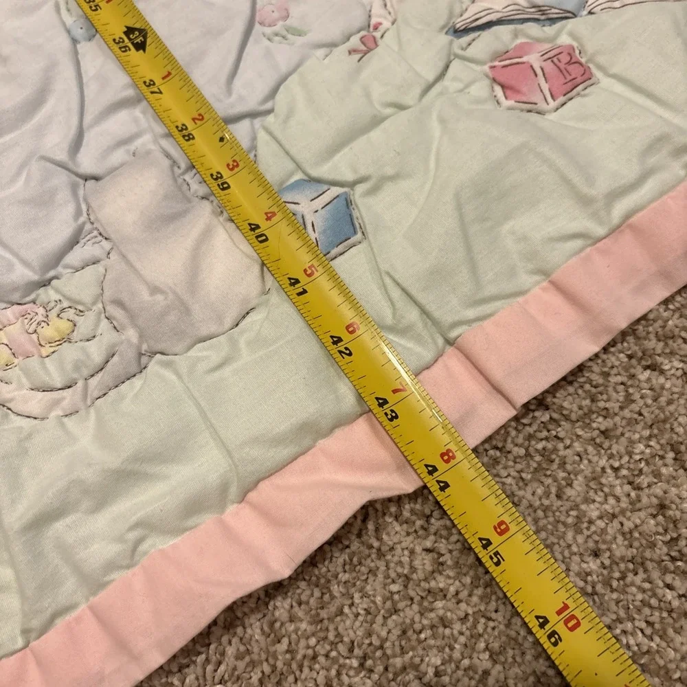 Vtg Daisy Kingdom Baby‎ Crib Blanket Quilt Bear Duck Cat Pastel Book 49x44